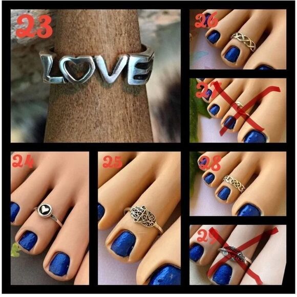 STERLING SILVER TOE RINGS 2 FOR $30.00 - Picture 4 of 6